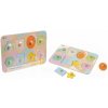 Puzzle/Vkladačka doskové geometrické tvary drevo vo fólii 30x21cm 24m+