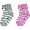 STERNTALER Ponožky protišmykové Mačička ABS 2ks 3D ušká light grey dievča veľ. 19/20 cm- 12-18 m 8111921-545-20