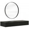 Bograt závesný toaletný stolík Nicole s čiernym zrkadlom 60 cm čierny mat čierna