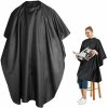 Kadernícka pelerína 140x95cm (Kadernícka pelerína 140 × 95 cm – čierna a strieborná, s viazaním a suchým zipsom)