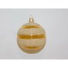 ONREX Vianočná ozdoba sklenená guľa zlatá prúžky pr. 8 cm