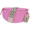 NovaKabelka.sk Reni Grande Flamingo s prídavným popruhom III kožená talianska crossbody kabelka ružová