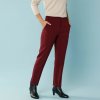 Jednofarebné cigaretové nohavice pre nižšiu postavu bordó 034 Blancheporte