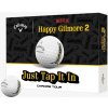 Golfové loptičky Callaway Chrome Tour, biele, Limitovaná edícia Happy Gilmore 2 -JUST TAP IT IN, 3-balenie 3bal.