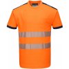 Portwest T181 HI-VIS Reflexné tričko PW3 Fluorescenčno oranžová-Námornícka modrá S