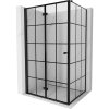 Mexen Mist-F T, 1-krídlový skladací sprchový kút ľavý 120 x 100 cm, číre sklo-čierna mriežka, 8A6T-120-100-70-77-L