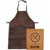 Hide & Stitches Kožená Zástera pre milovníkov grilovania tmavo hnedá bez loga