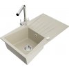 MEXEN/S MEXEN/S - Cesar granitový drez s odkvapkávačom vrátane batérie Duero, béžová 6514-69-671600-00