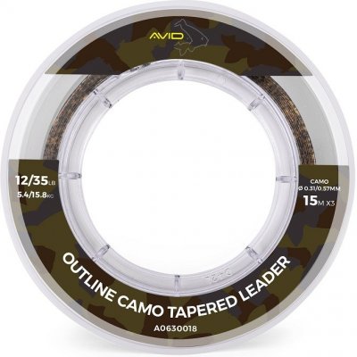 Avid Carp Outline Tapered Leader Camo 3x15m 0,31-0,57mm