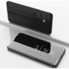 Knižkové puzdro Electroplating Mirror na Samsung Galaxy S25 FE 5G - Čierna