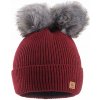 Fashionweek Dámska zimná čiapka s dvoma brmbolcami WOOL2 Farba: Vínové, Veľkosť: Universal