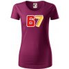 67 - čísla - Dámske tričko z organickej bavlny Origin (GOTS) - 2XL ( Fuchsiová )