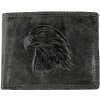 HL Luxusná kožená peňaženka 3D orol - čierna