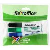 Popisovač na tabule, sada, 2,5 mm, kužeľovitý, sada, FLEXOFFICE WB02, 4 farby