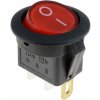 Kolískový vypínač guľatý 12V, LED podsvietenie Červená