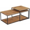 Ti'me SADA KONFERENČNÝCH STOLÍKOV, farba duba, kov, kompozitné drevo, 50-100/55-50/53-35 cm - Stolíky do obývačky - 002712000501