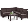 Rohová súprava Corfu relax so stolom Rosario hnedá