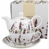 KORY Džbán so šálkou a podšálkou Classic Lavender (Porcelánový set džbánu , šálky a podšálky v obľúbenom motíve Levanduľa)