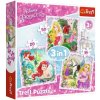 Trefl Puzzle 3v1 Rapunzel, Aurora a Ariel Disney Princess