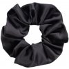 MURU Veľká Saténová Scrunchie gumička - Čierna Lesklá