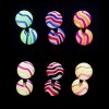Šperky eshop - Piercing do jazyka - farebné vlnky W46.14 - Farba piercing: Modrá - Žltá