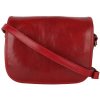 TALIANSKE Dámska kožená kabelka crossbody Talianska červená Diana