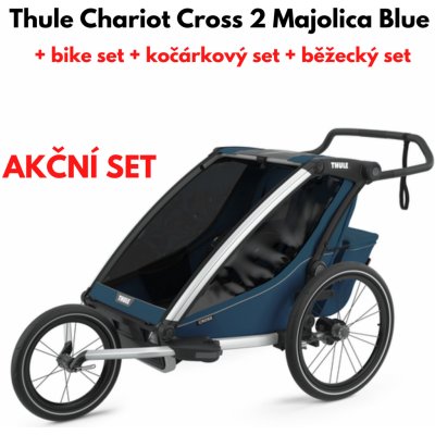 Thule Chariot Cross 2 Majolica Blue + bike set + kočíkový set + bežecký set