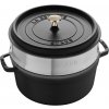 Staub Cocotte okrúhly hrniec s parnou vložkou 26 cm/5,2 l čierny, 1133825