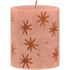 Bolsius Sviečka bolsius Rustic, Vianočná, with print Creamy Caramel, 80/68 mm