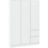 Wilsondo Šatníková skriňa Basit 3D2S - biela