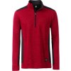 DAIBER JN 864 / Pánska pracovná bunda z fleecu, 1/2 zips - red melange/black S