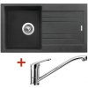 Granitový drez s batériou RAPID 780 435 x 780 mm granit čierny G3730 + batéria Pronto