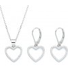 Majya Strieborný set šperkov SRDCE náušnice a retiazka s príveskom 10134