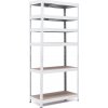 Policový regál Trestles RH 2000x900x300, nosnosť 2100 kg, 6 políc Farba: biela, Typ police: biela HDF 5 mm