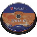 Médium na napaľovanie Verbatim DVD-R 4,7GB 16x, 10ks