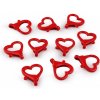 Kovová lakovaná karabína srdce prievlak 15 mm - 10 ks 1 červená