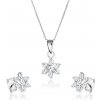 Šperky eshop - Set náhrdelníka a náušníc zo striebra 925, číry zirkónový kvietok SP53.28