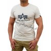 Alpha Industries Basic T-Shirt Jet Stream white tričko pánske hnedé piesková