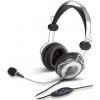 Genius HS-04SU, slúchadlá s mikrofónom, drôtová, čierno-strieborná, 3.5 mm jack