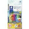 Akvarelové ceruzky, sada, šesťhranné, so štetcom, STAEDTLER Noris aquarell 144 10, 12 rôznych farieb