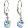 Strieborné náušnice visiace s kryštálmi Swarovski AB efekt okrúhle 31134.2