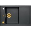 Alveus FORMIC 30 kuchynský granitový drez so sifónom spodná montáž Twilight+prepad bronz 1108031ST+bronz