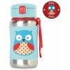 SKIP HOP Zoo Fľaša so slamkou na vodu nerez Sovička 12m+ 350 ml