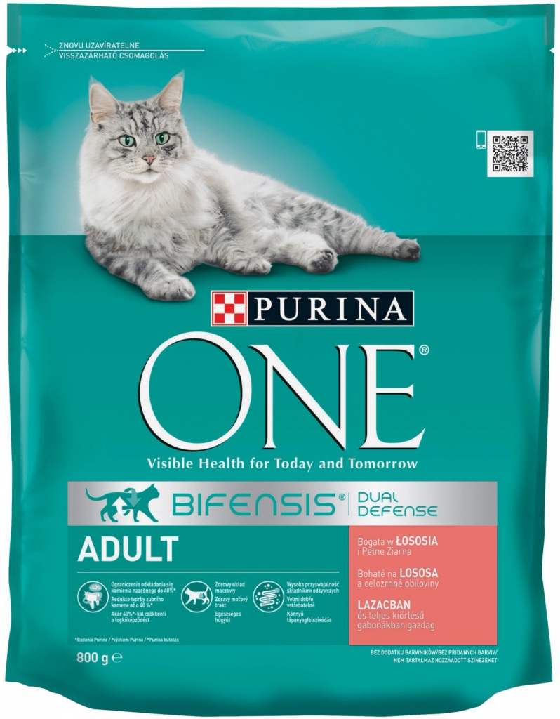 Purina ONE Adult bohaté na lososa a celozrnné obilniny 800 g