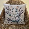 Gobelínový obliečka na vankúš ZAJAC V PORCELÁNE 45 x 45 cm