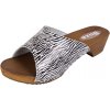 Elegantné dámske šľapkové dreváky W40 zebra - 36 / zebra