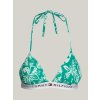 Dámská plavková podprsenka UW0UW05367 0IE zelená se vzorem - Tommy Hilfiger S
