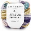 SYMMETRIC INFINITY SOCKS Katia Farby SYMMETRIC INFINITY SOCKS: 93 okrová-čučoriedková-ružová-tyrkysová
