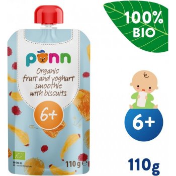 SALVEST Põnn BIO Ovocné smoothie s jogurtom a ušienkami 6 x 110 g