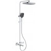 CERANO - Sprchový nástenný stĺp Velar - termostatická vaňová otočná batéria - chróm